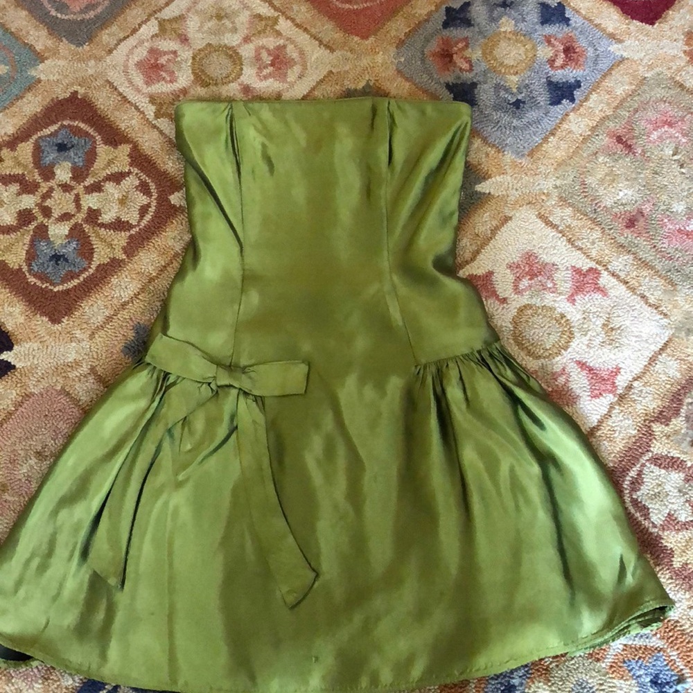 BOGO. Jessica McClintock Green Strapless Dress S 2